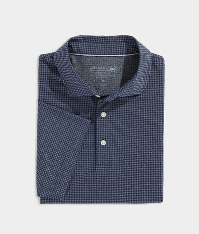 Vineyard Vines Palmero Polo Shirt (Houndstooth Black) (Size: Small)
