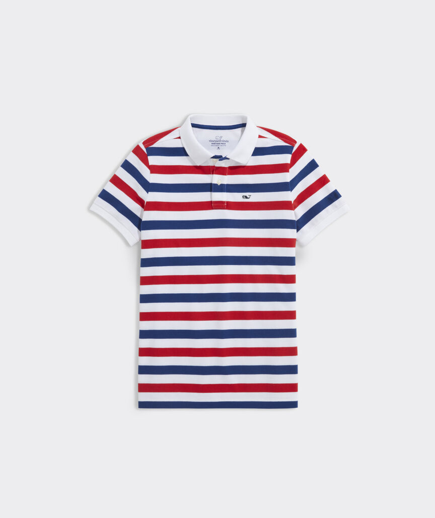 Boys' Striped Heritage Pique Polo