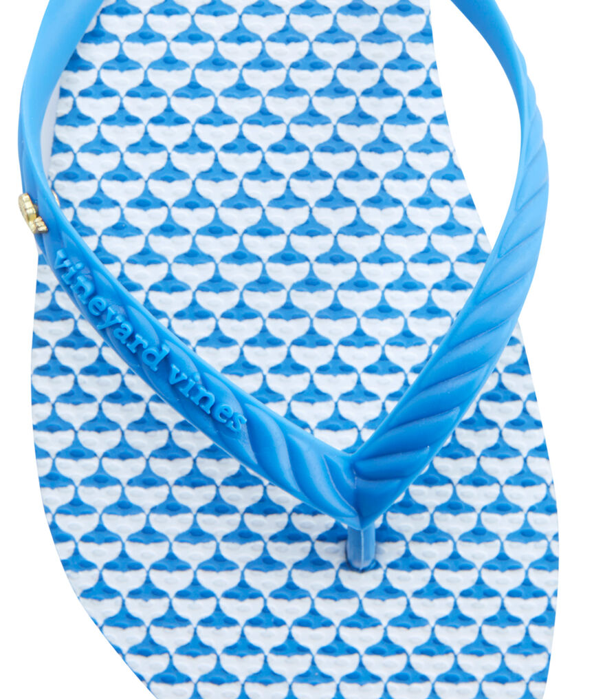Printed Whale Tail Flip Flops