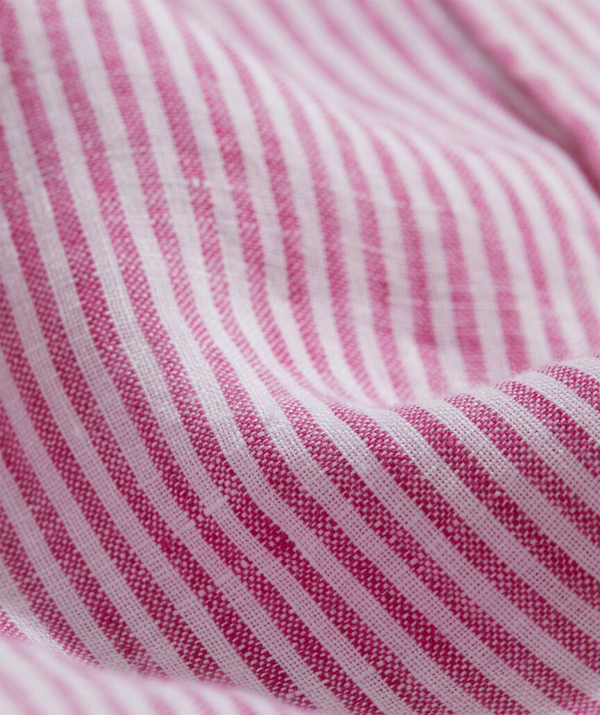 Linen Short-Sleeve Stripe Shirt