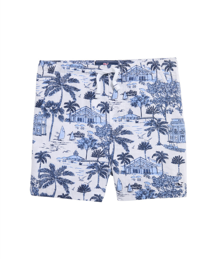 OUTLET Boys' Printed Slub Cotton Shorts
