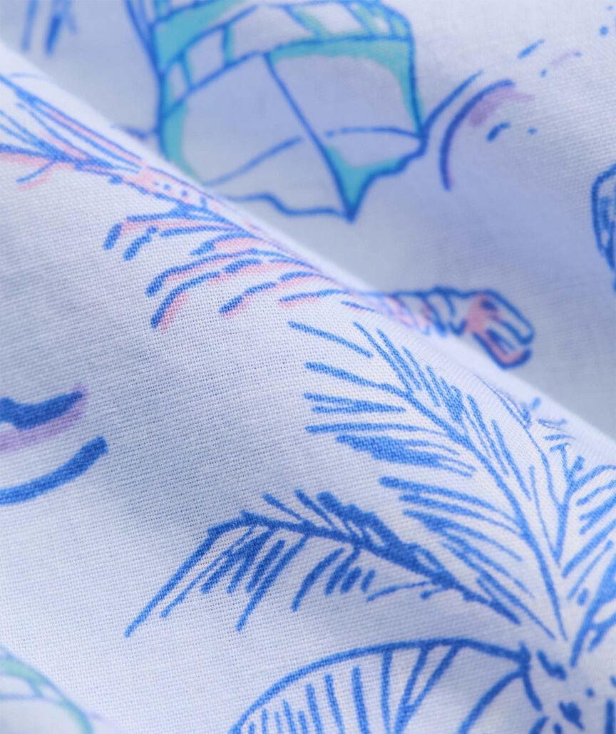 Key West Scenes Cotton Madras Short-Sleeve Shirt