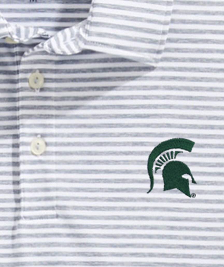 Michigan State University Winstead Stripe Sankaty Performance Polo