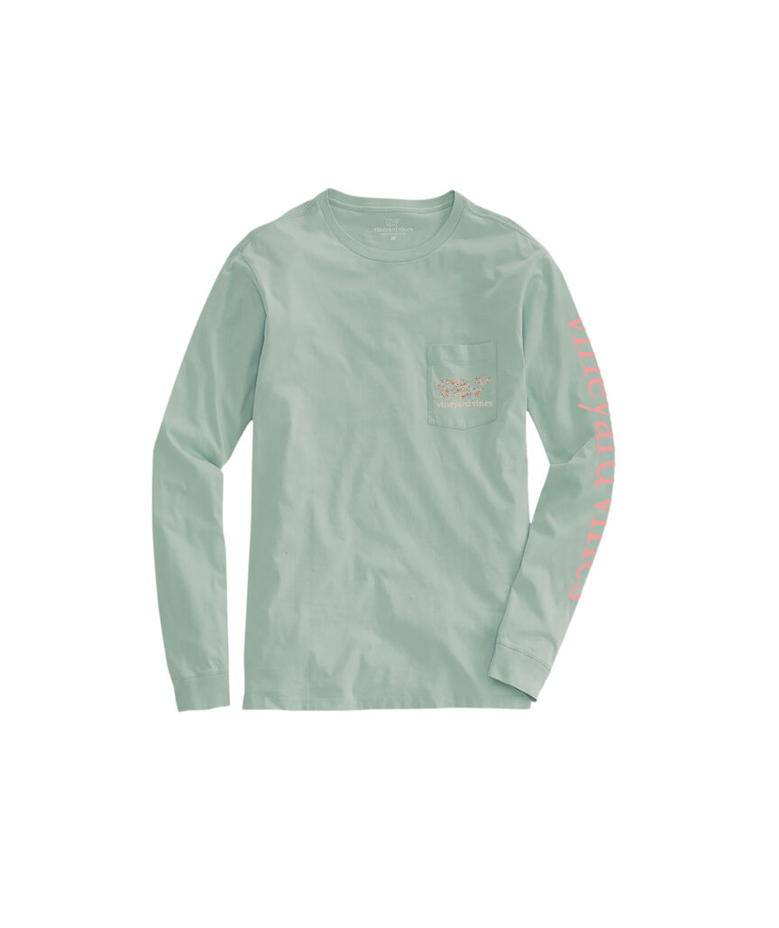 OUTLET Girls' Lydia Ditsy Whale Long-Sleeve Pocket Tee