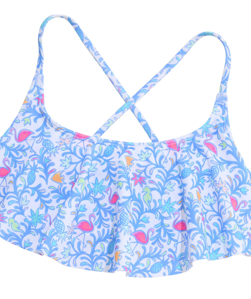 OUTLET Girls' Watercolor Otomi Flounce Bikini