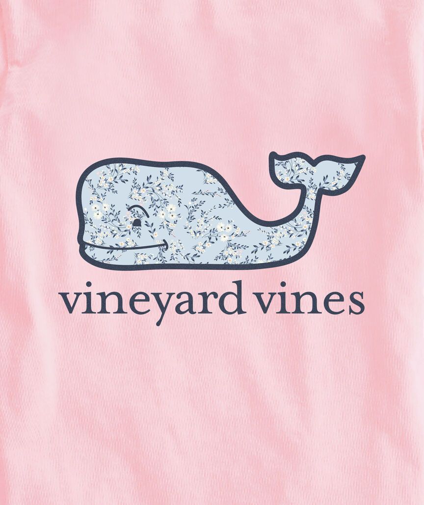 OUTLET Girls' Glitter Floral Whale Short-Sleeve Pocket Tee