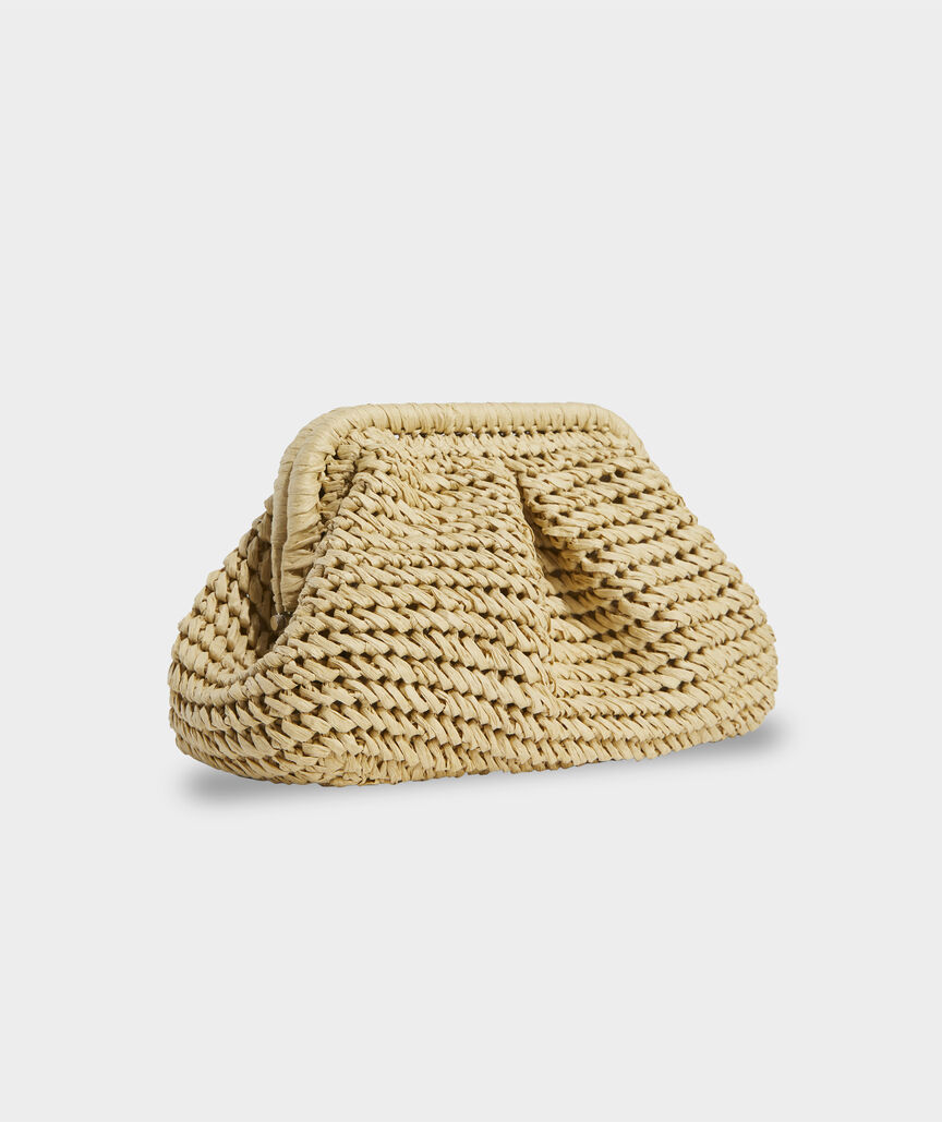 Crochet Straw Clamshell Clutch