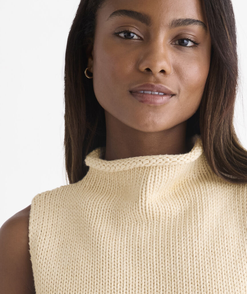 Katie Cotton Mockneck Sweater Tank