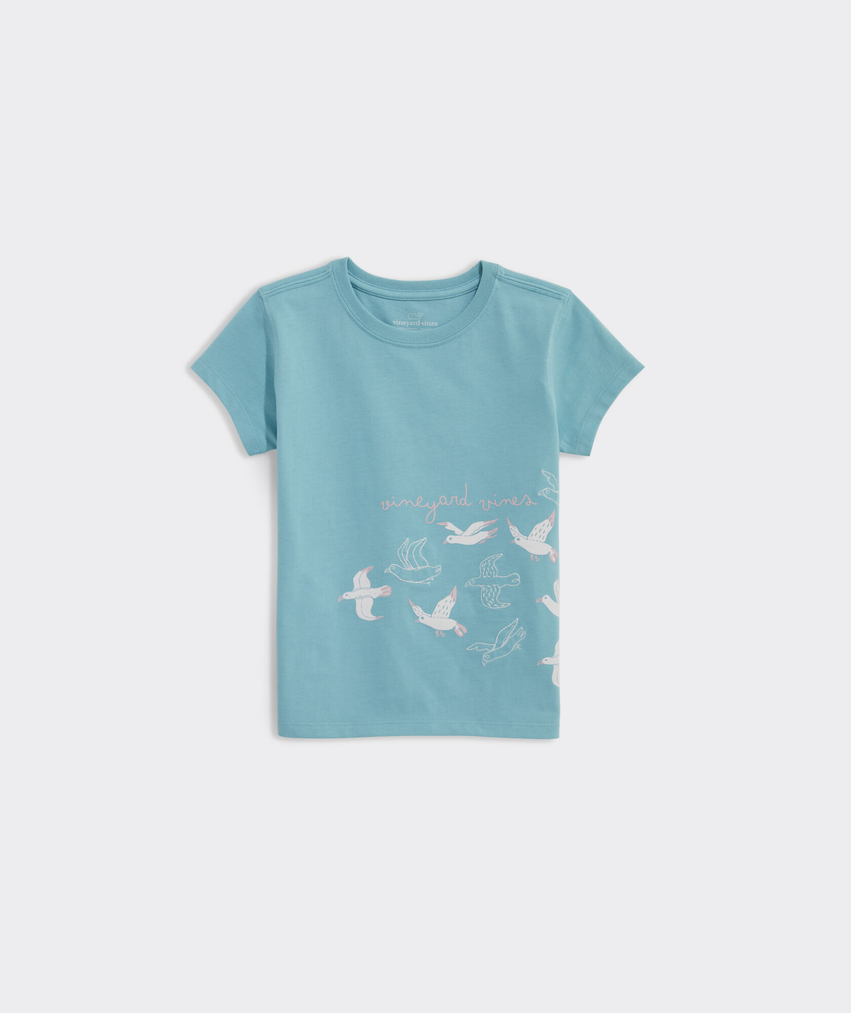 Girls' Embroidered Seagull Flock Short-Sleeve Tee