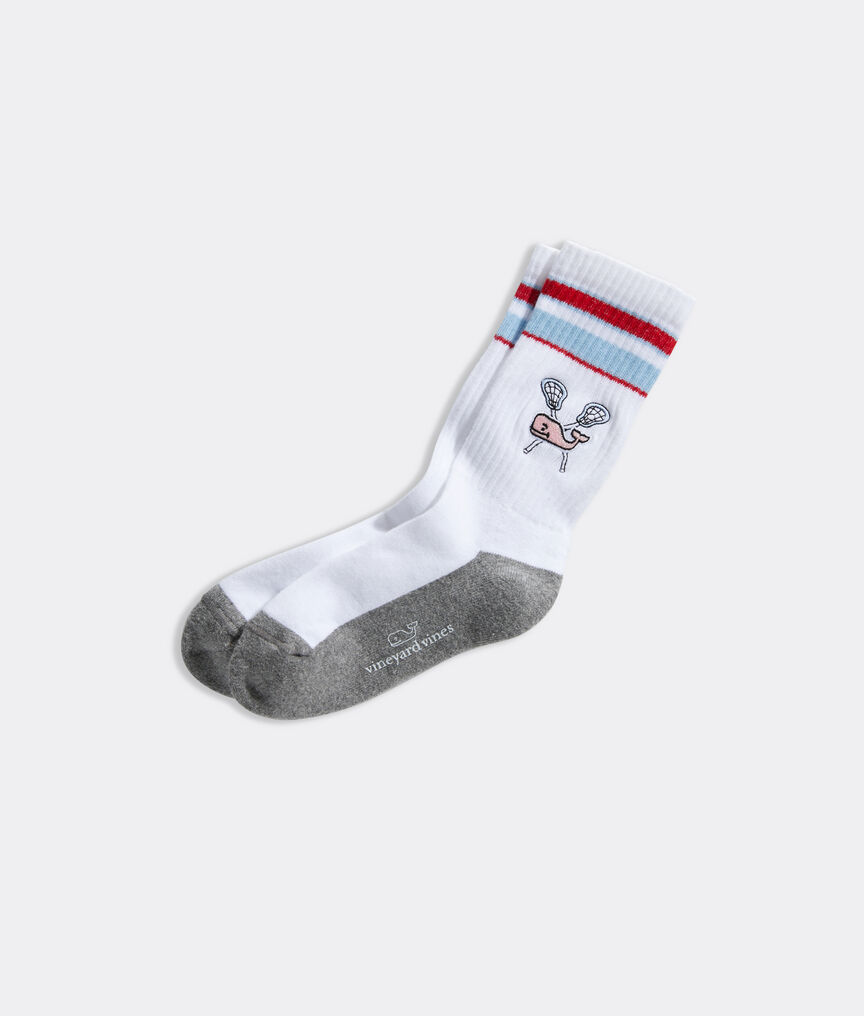 Boys' Lacrosse Whale Striped Athletic Socks