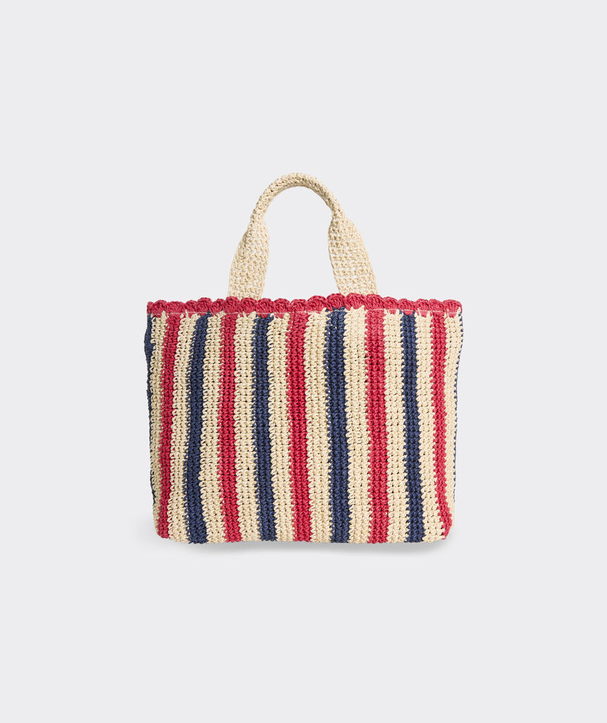 Striped Straw Tote