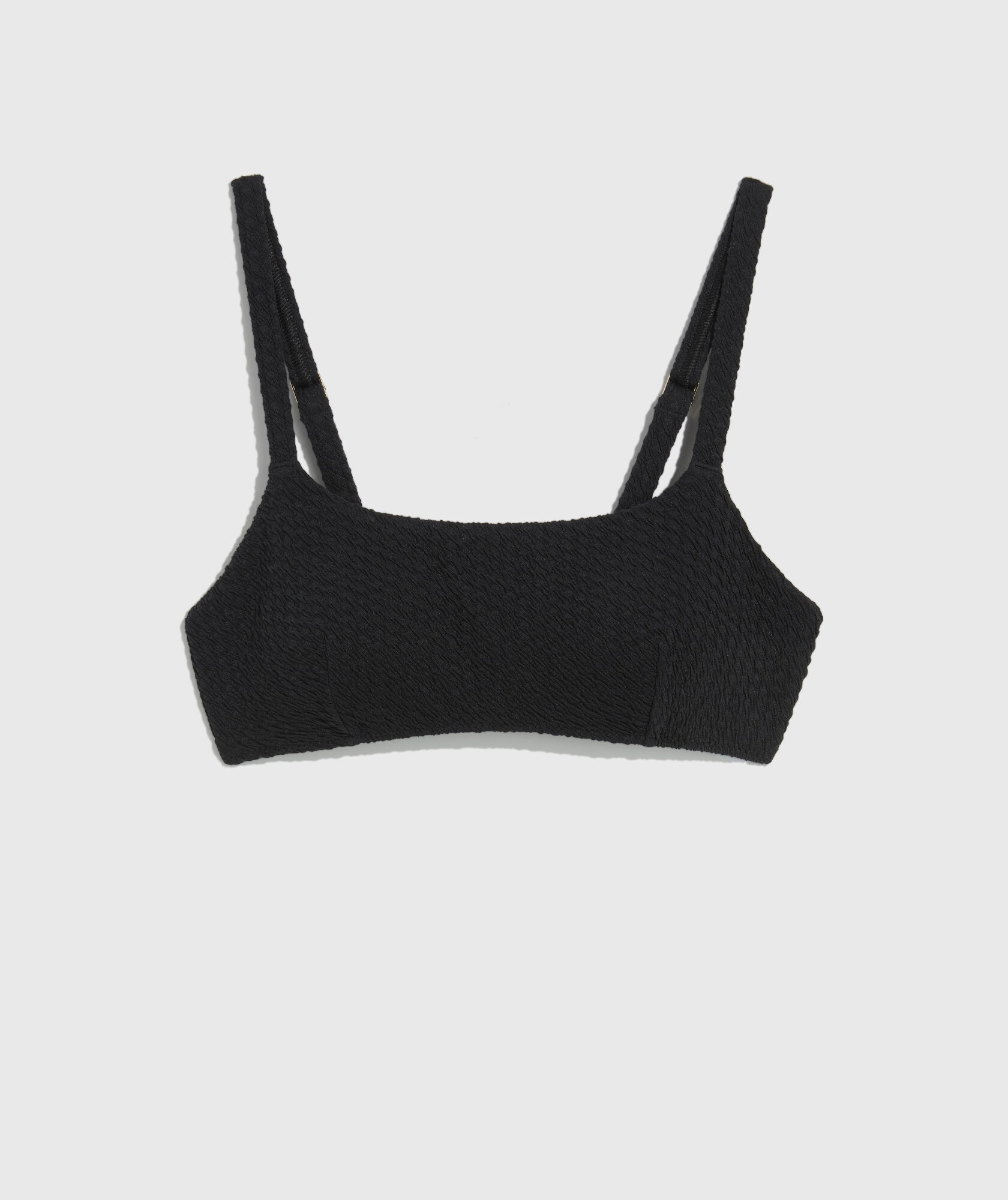 Textured Southampton Square Neck Bikini Top