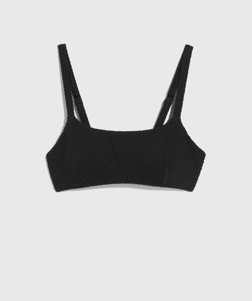 Textured Southampton Square Neck Bikini Top