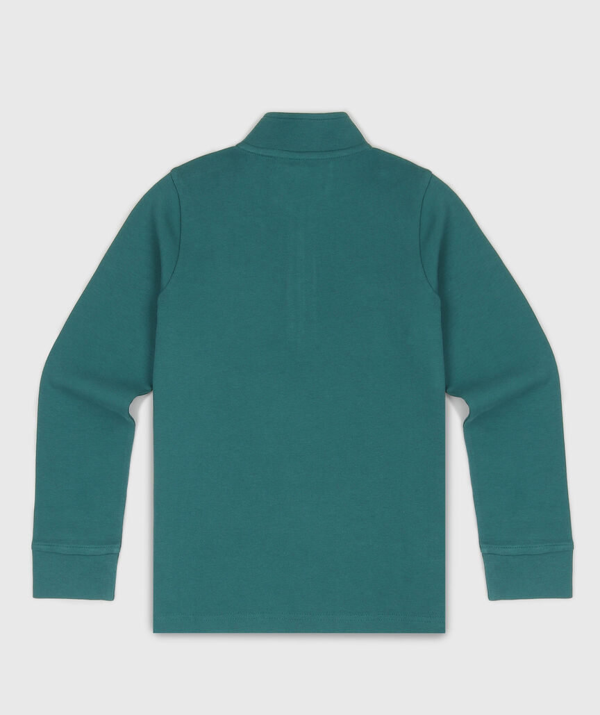 OUTLET Boys' Santa Whale Embroidered Jersey Half-Zip