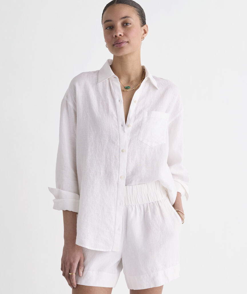 Birdie Linen Button-Down