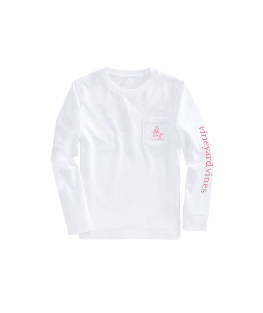 OUTLET Girls' Icons Whale Outline Long-Sleeve Pocket Tee