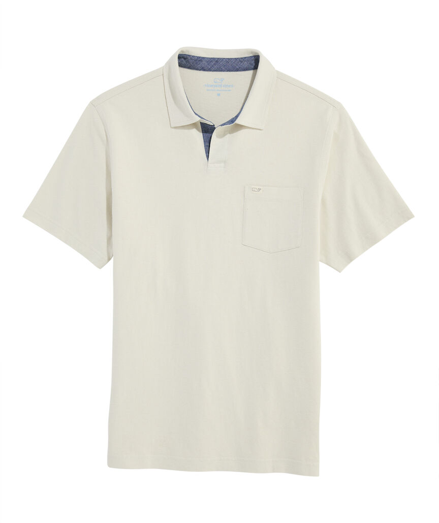 OUTLET Cotton Linen Jersey Polo