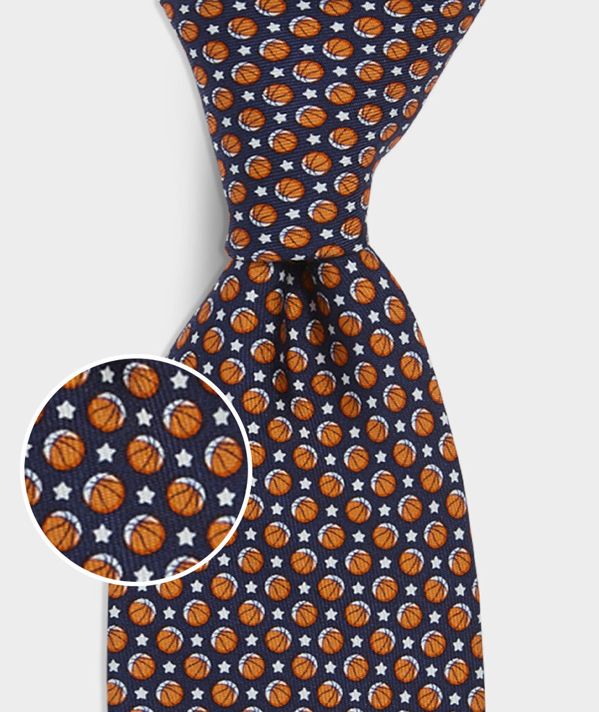 Boys' Basketball and Stars Printed Tie