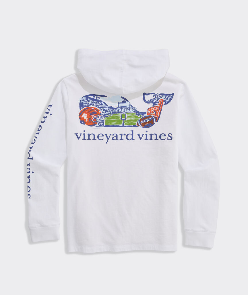 Boys' Football Field Whale Cotton Hoodie Tee