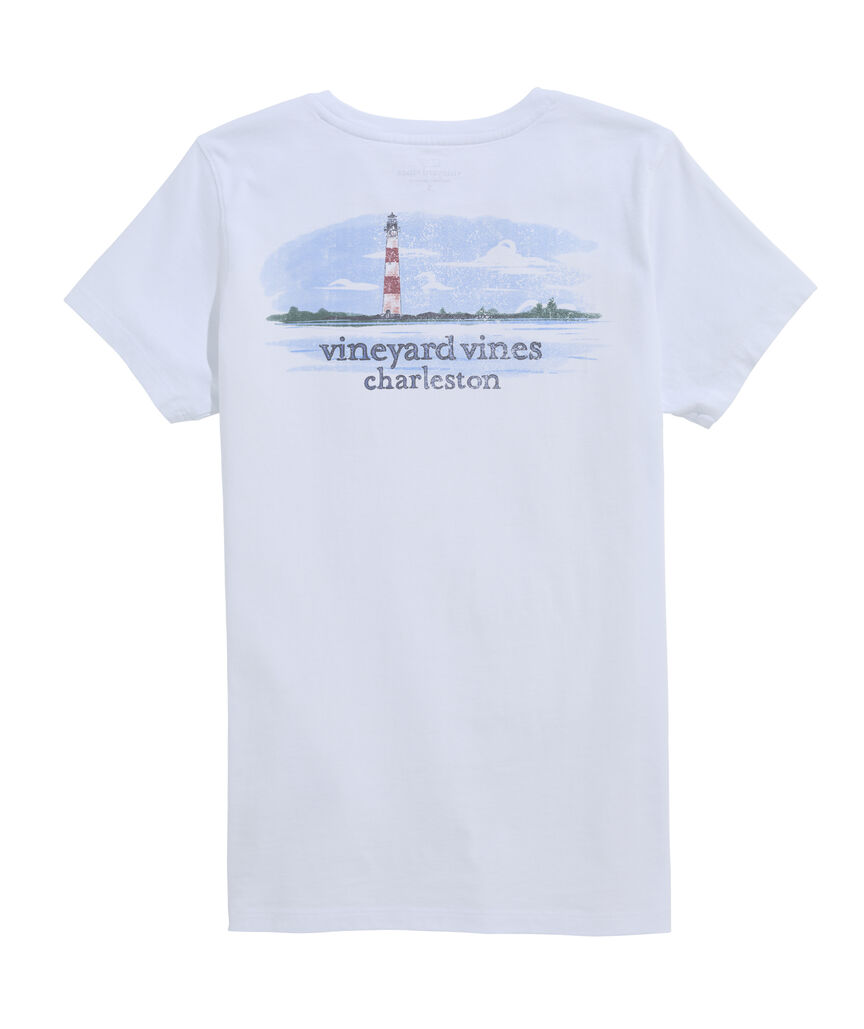 OUTLET Women's Charleston Morris Island Lighthouse Short-Sleeve Pocket Tee