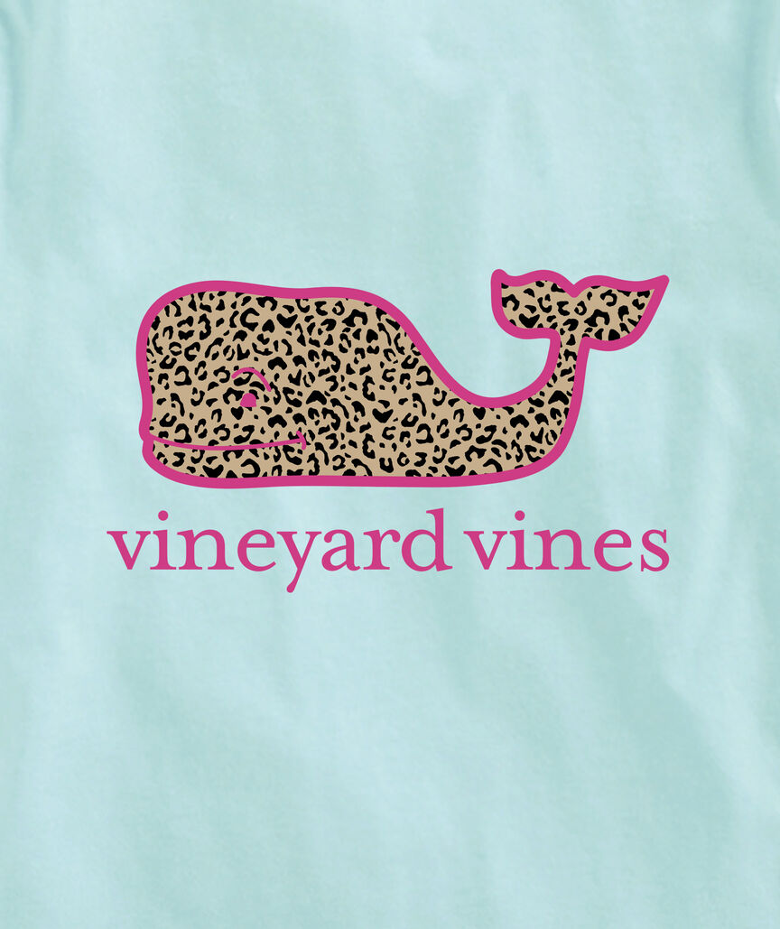 OUTLET Girls' Flocked Falling For Leopard Whale Short-Sleeve Pocket Tee