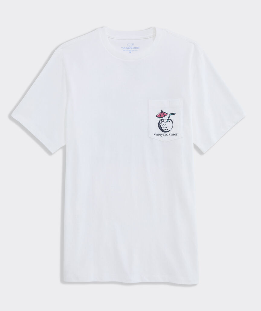 Barefoot With a Drink Short-Sleeve Pocket Tee