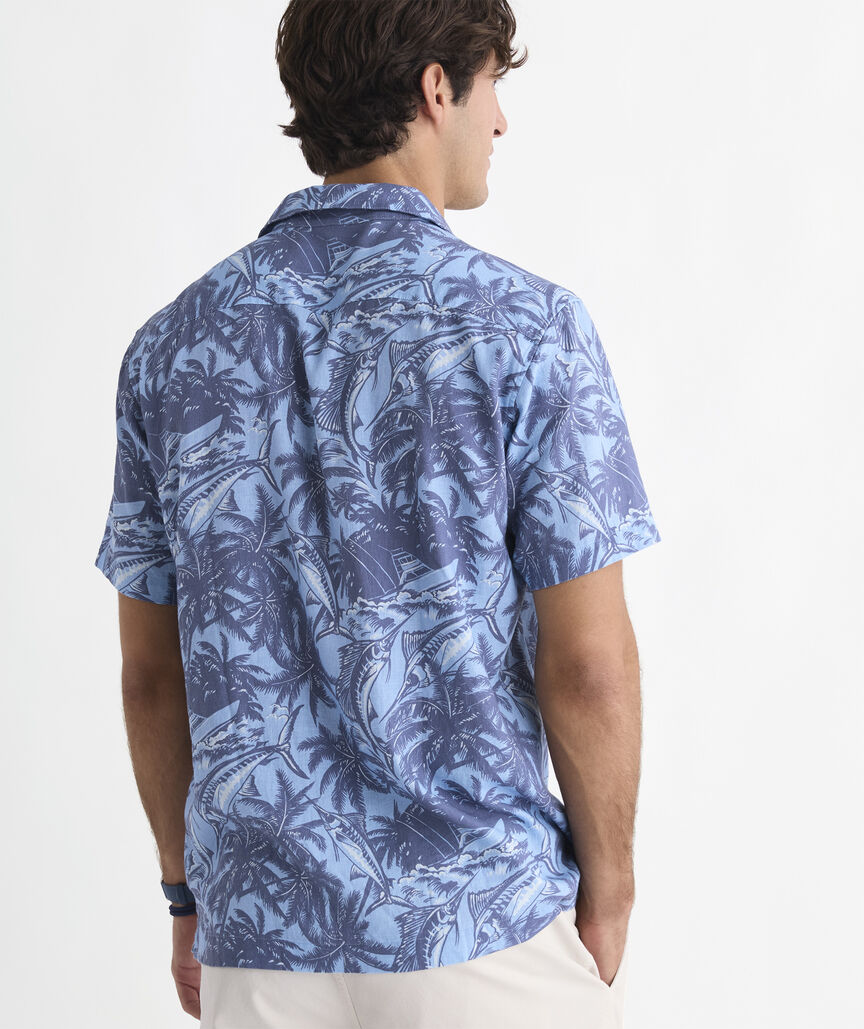 Reel & Ride Seabreeze Linen Blend Short-Sleeve Cabana Shirt