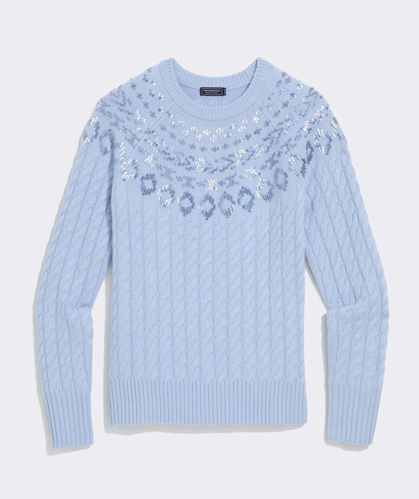Sequin Fair Isle Crewneck