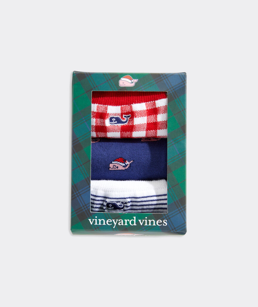 Santa Whale Holiday 3-pack Sock Set