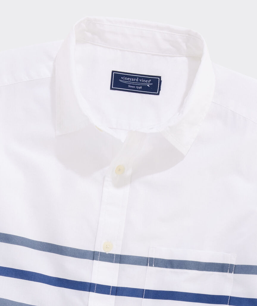 Ash Stripe Cotton Madras Short-Sleeve Shirt