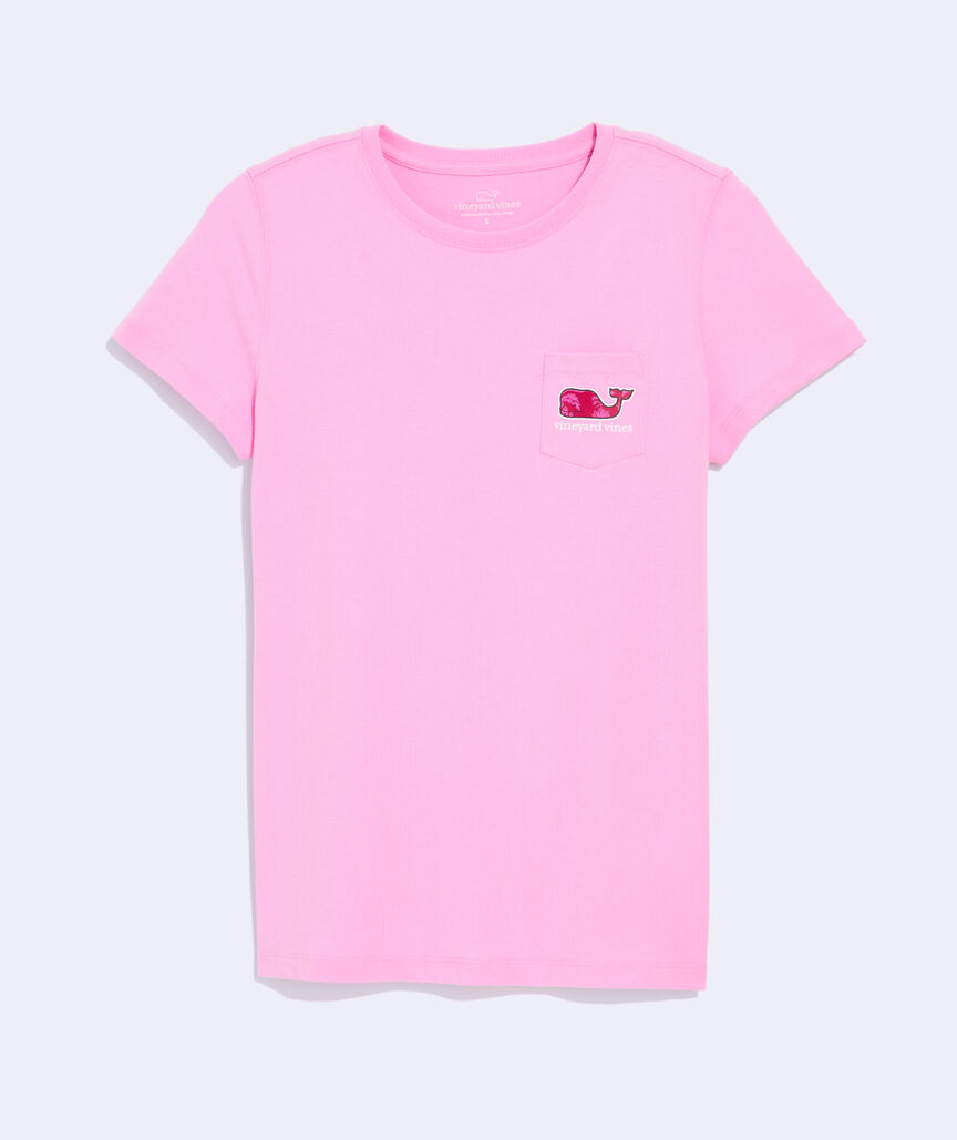 Women's Pineapple Palm Whale Short-Sleeve Pocket Tee