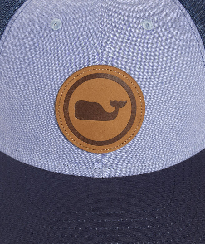 Chambray Leather Patch Trucker Hat