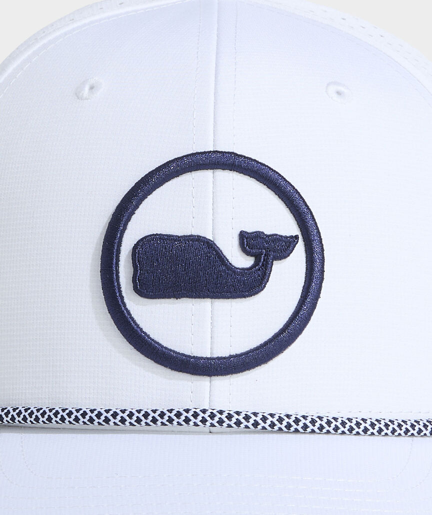 Whale Dot Perforated Flat Brim Trucker Hat