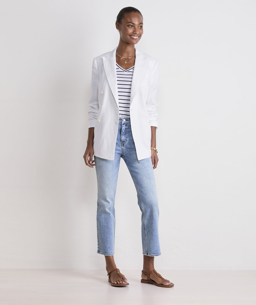 Double-Breasted Linen Jacket