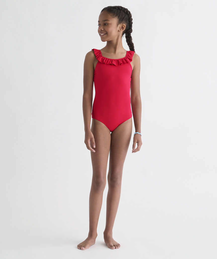 Girls' Scoop Ruffle One-Piece