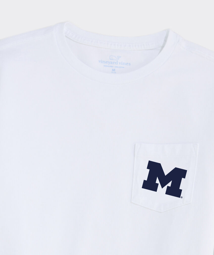 Kids' University of Michigan Short-Sleeve Helmet Whale Pocket Tee