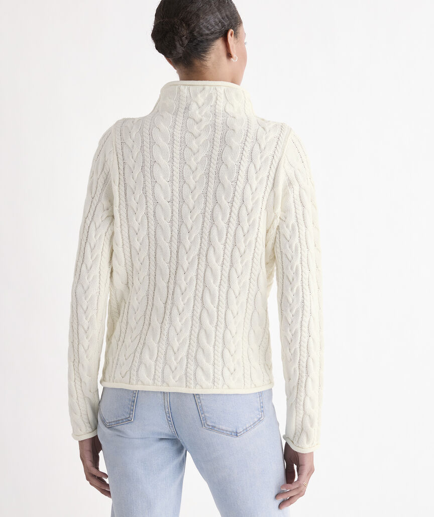 Katie Cotton Cable Mockneck Sweater