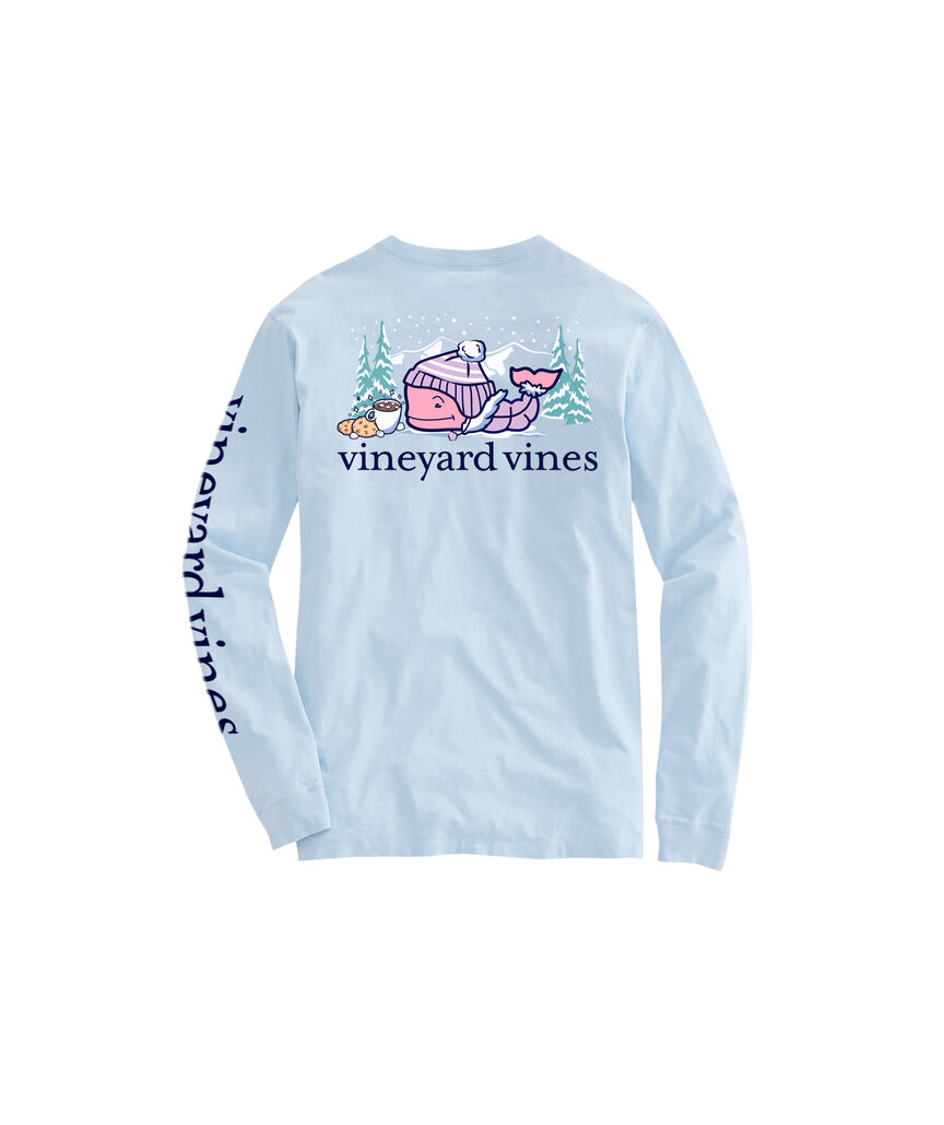 OUTLET Girls' Winter Wonderland Whale Long-Sleeve Pocket Tee
