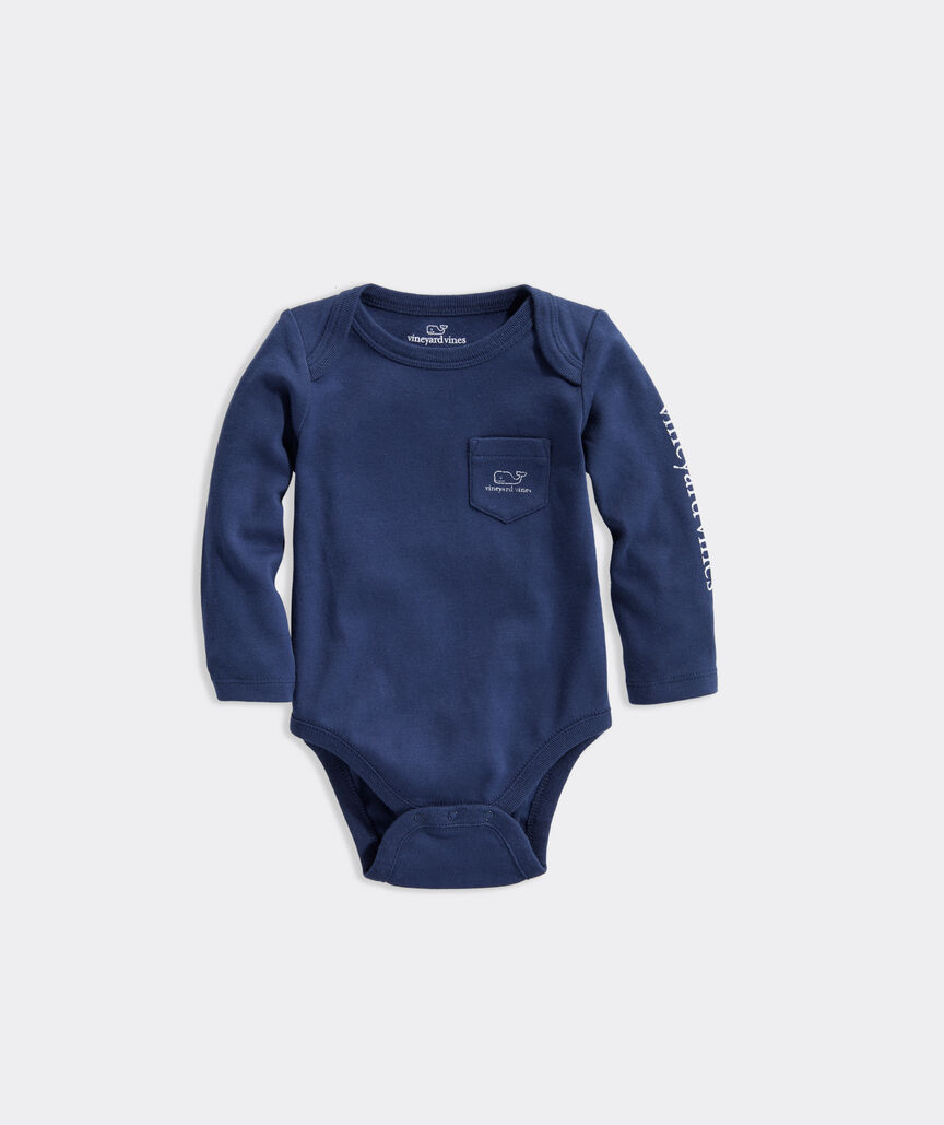 Baby Long-Sleeve Vintage Whale Body Suit