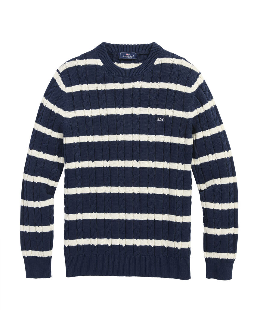 OUTLET Cotton Cable Crewneck
