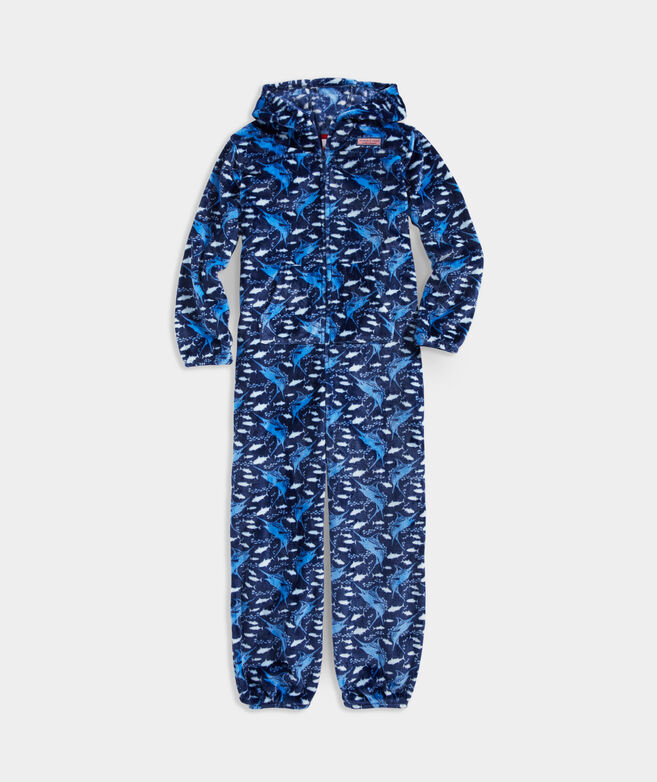 Kids' High-Pile Hooded One-Piece Pajamas