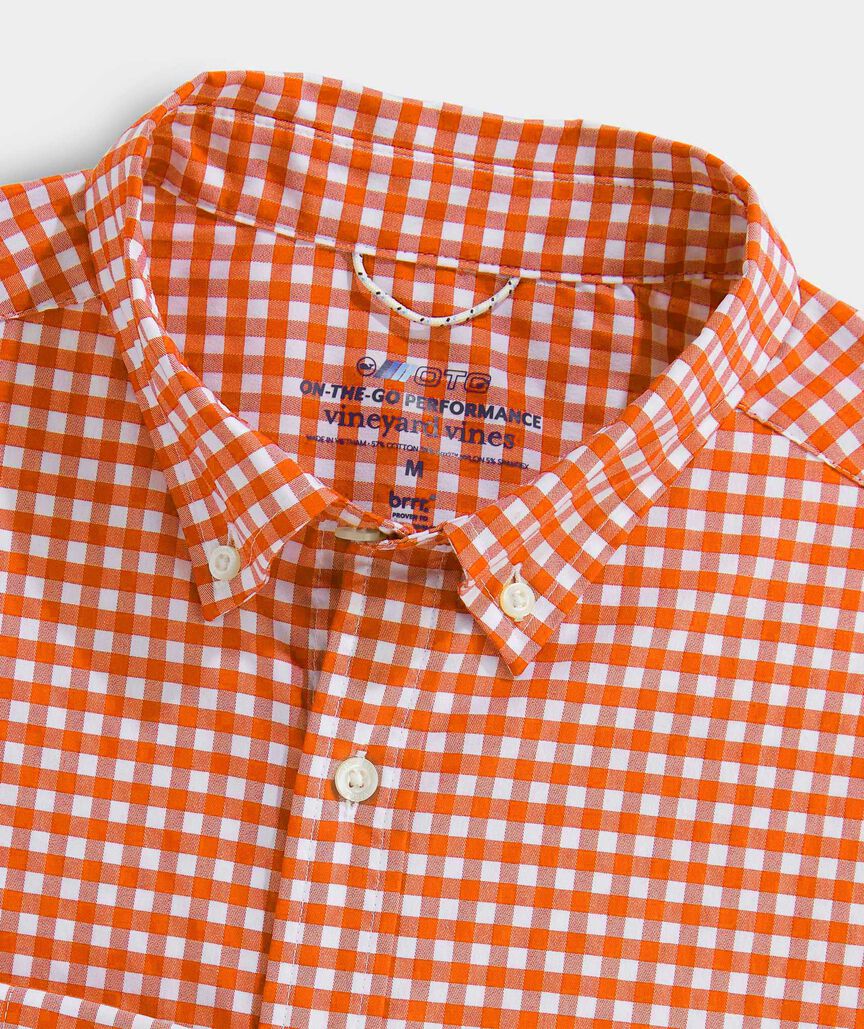 Clemson University On-The-Go brrrº Gingham Shirt
