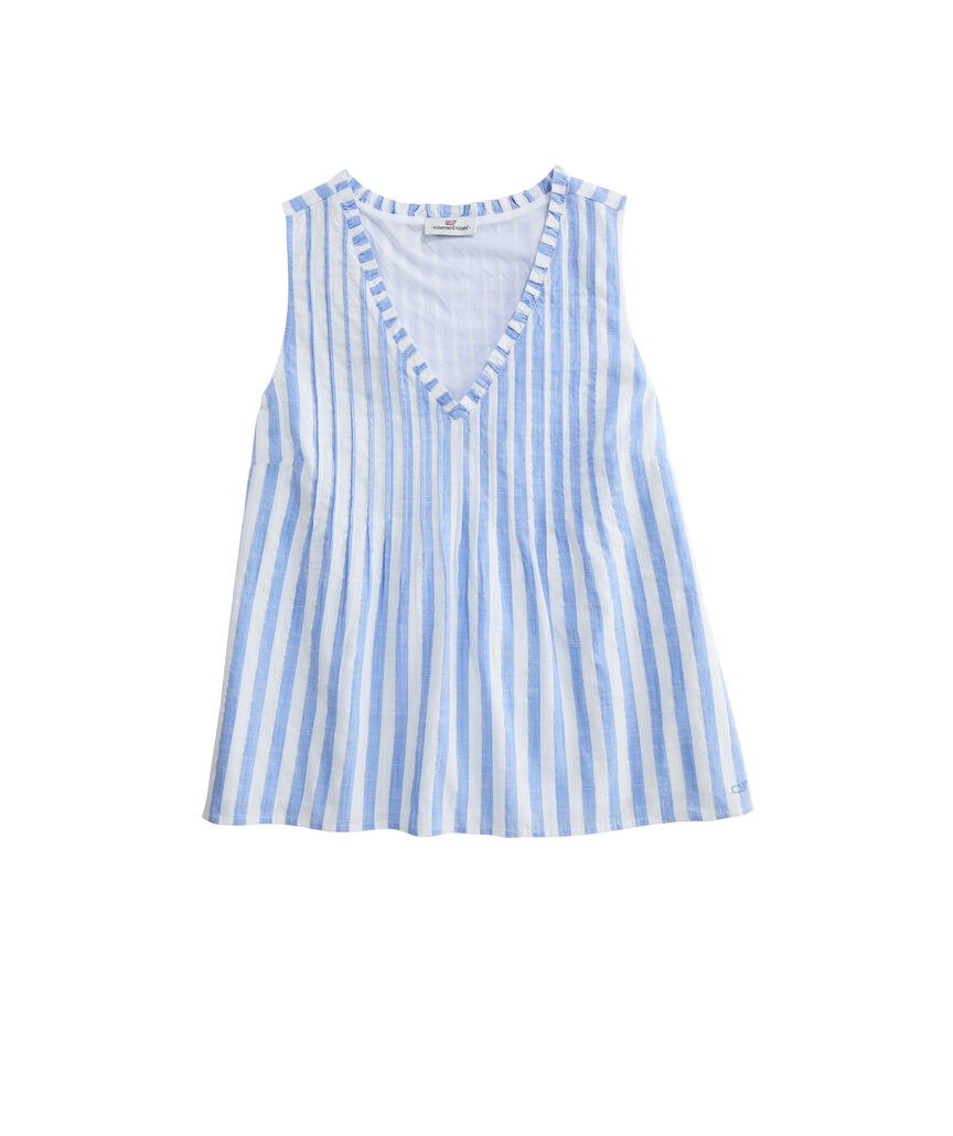 OUTLET Shine Stripe Pintuck Top