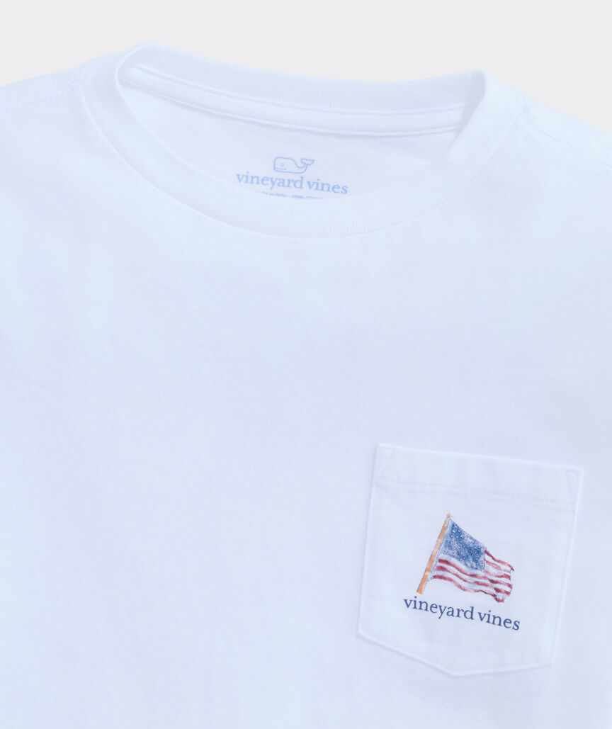 Boys' Painted Shining Sea Flag Long-Sleeve Pocket Tee