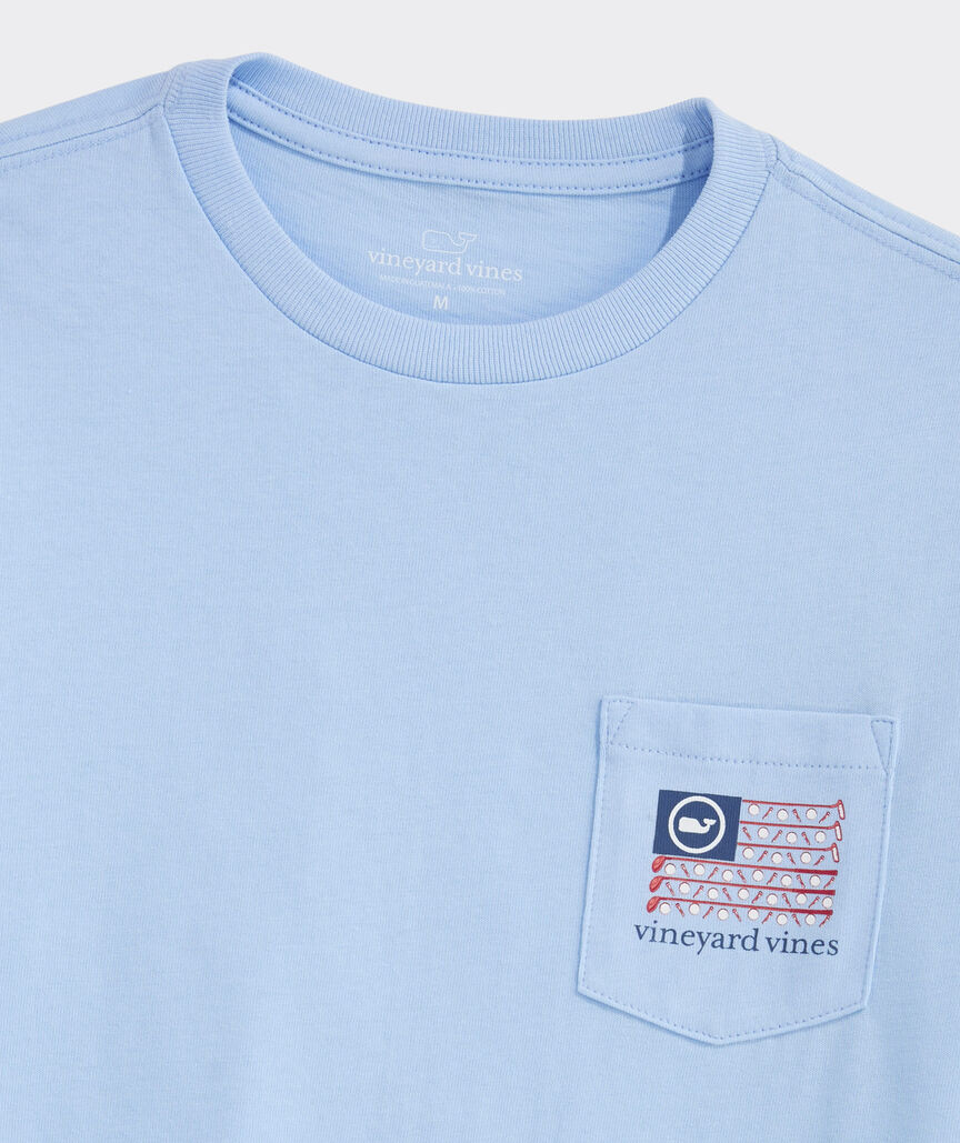 Boys' Americana Golf Clubs Flag Short-Sleeve Pocket Tee