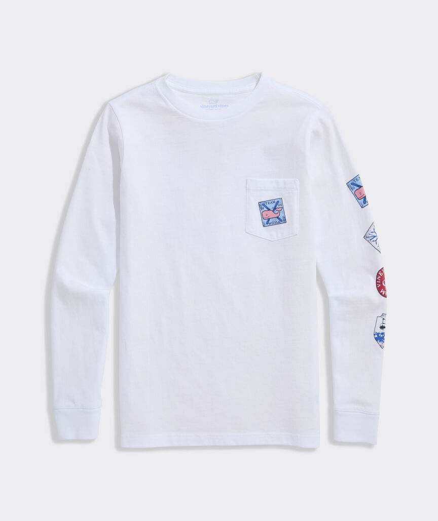Boys' Whale Ski Team Long-Sleeve Pocket Tee