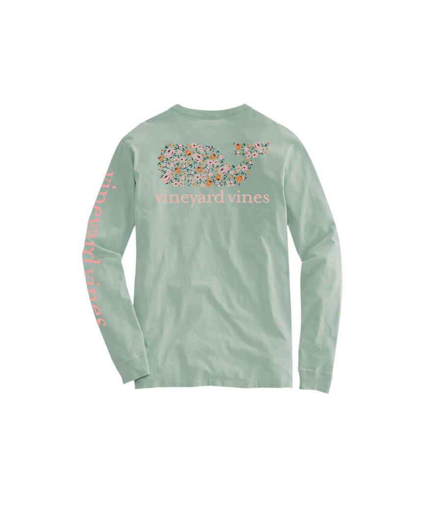 OUTLET Girls' Lydia Ditsy Whale Long-Sleeve Pocket Tee