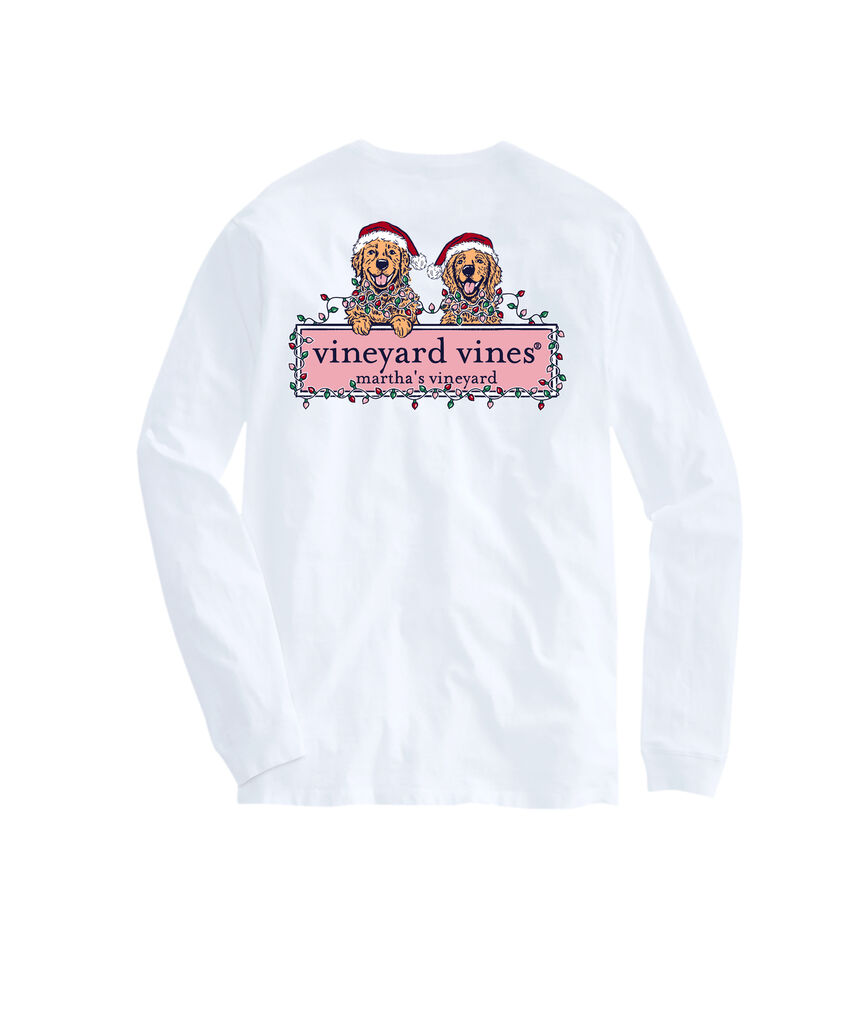 OUTLET String Lights Pups Long-Sleeve Pocket Tee