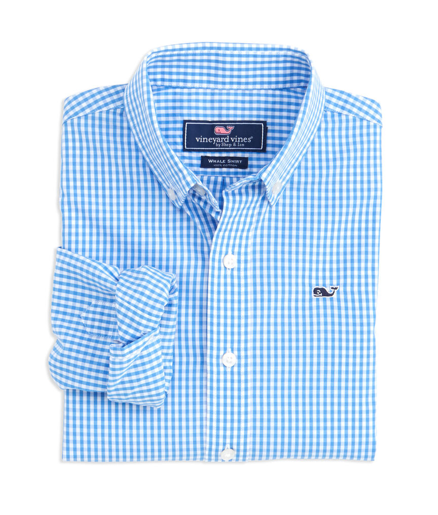 Kids' Classic Gingham Whale Shirt