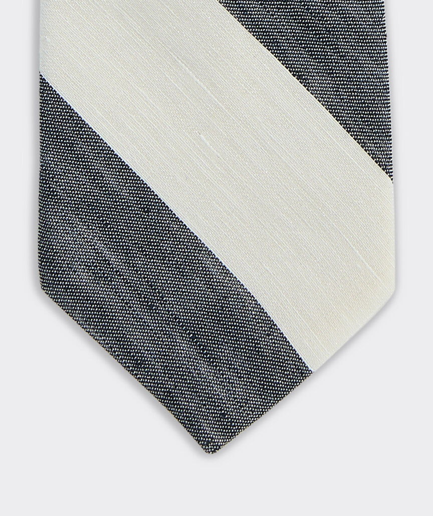 Linen Stripe Woven Kennedy Tie